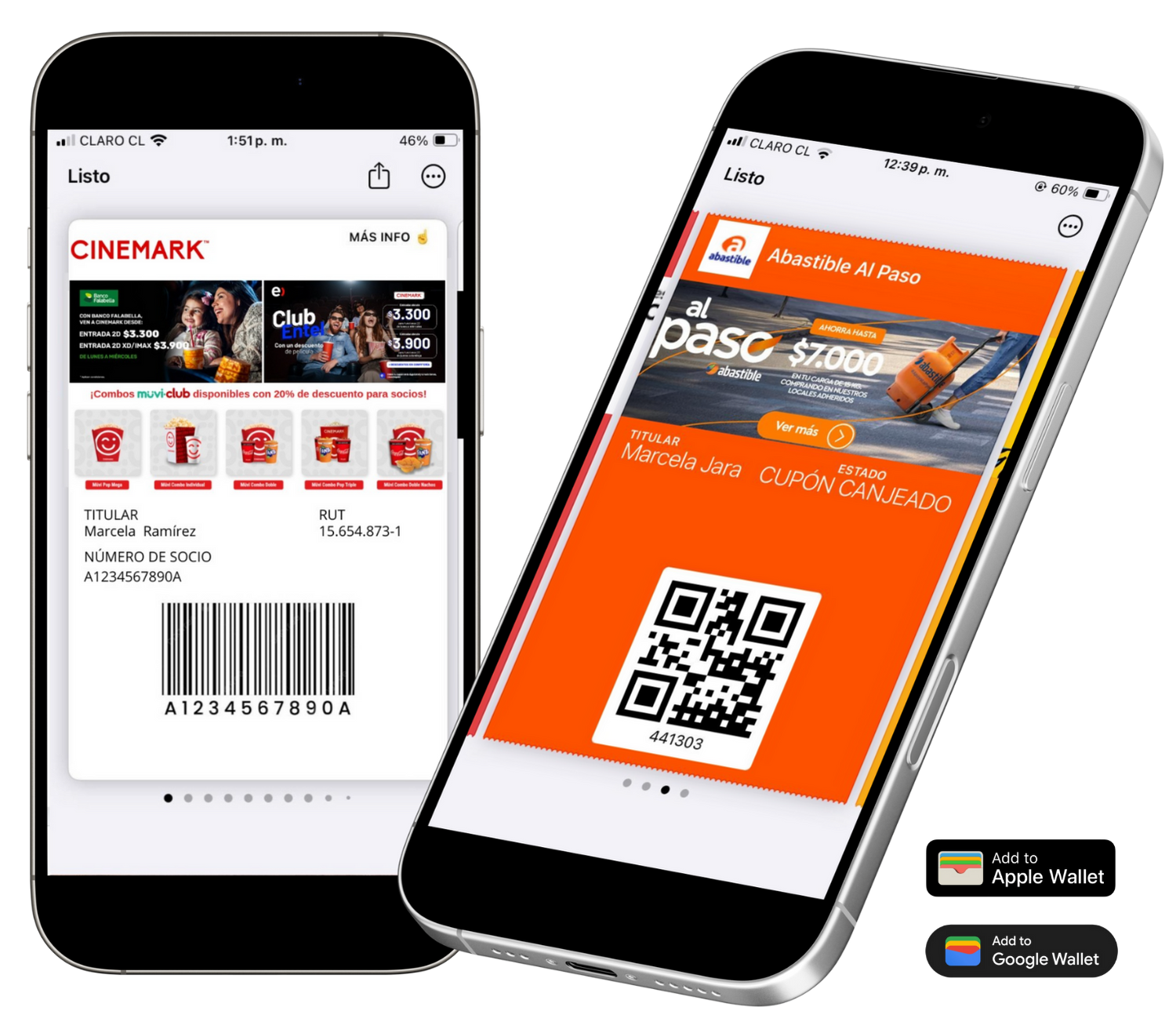 Apple Wallet y Google Wallet con tarjetas digitales